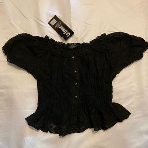 Black lace top women